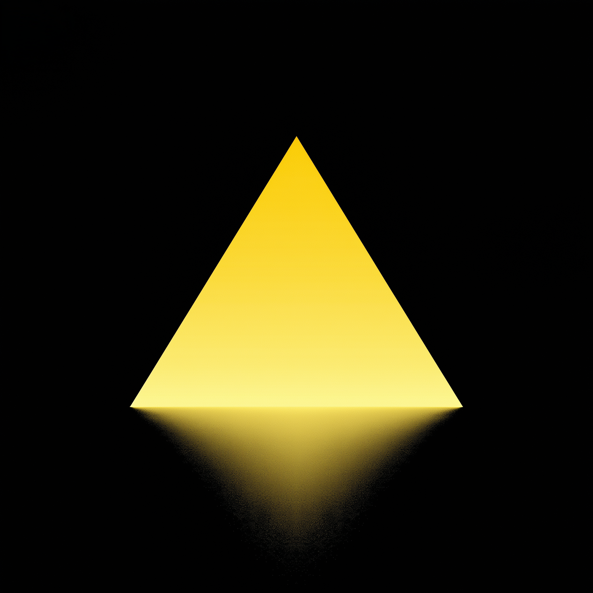 A sharp-edged triangle in electric yellow against black — the decision that cannot be deferred.